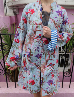 The Blue Door - Light Blue Handmade – 100% Cotton Outfit Jacket for outing, outdoor, Summer and Winter Perfect for Outings & All Seasons