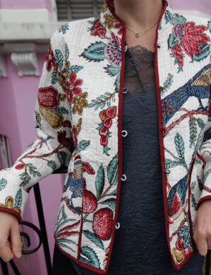 The Blue Door - Flower  Color Handmade – 100% Cotton Jacket for outing, outdoor, Summer and Winter Perfect for Outings & All Seasons