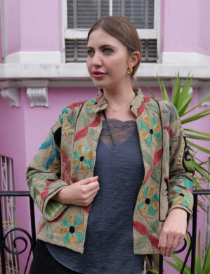 The Blue Door - Olive Flower Color Handmade – 100% Cotton Jacket for outing, outdoor, Summer and Winter Perfect for Outings & All Seasons