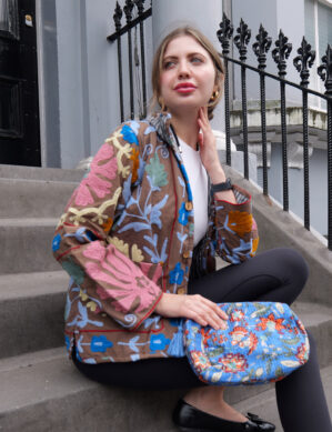 The Blue Door -Mix Art Mode Full Handmade – 100% Cotton Outfit Jacket for outing, outdoor, Summer and Winter Perfect for Outings & All Seasons