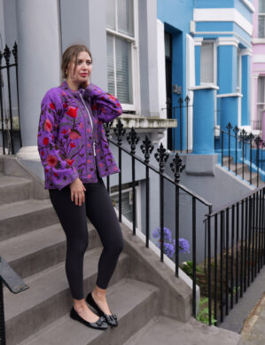 The Blue Door -Purple Full Handmade – 100% Cotton Outfit Jacket for outing, outdoor, Summer and Winter Perfect for Outings & All Seasons