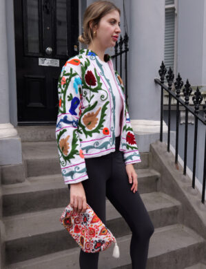 The Blue Door -Mix Art Full Handmade – 100% Cotton Outfit Jacket for outing, outdoor, Summer and Winter Perfect for Outings & All Seasons
