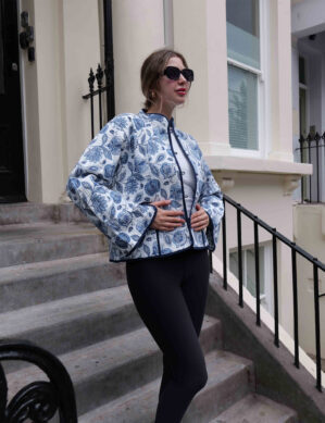 The Blue Door -Sky Blue Full Handmade – 100% Cotton Outfit Jacket for outing, outdoor, Summer and Winter Perfect for Outings & All Seasons