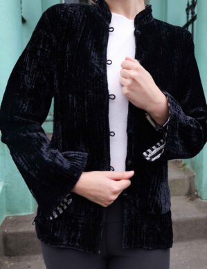The Blue Door -Black Full Handmade – 100% Cotton Outfit Jacket for outing, outdoor, Summer and Winter Perfect for Outings & All Seasons